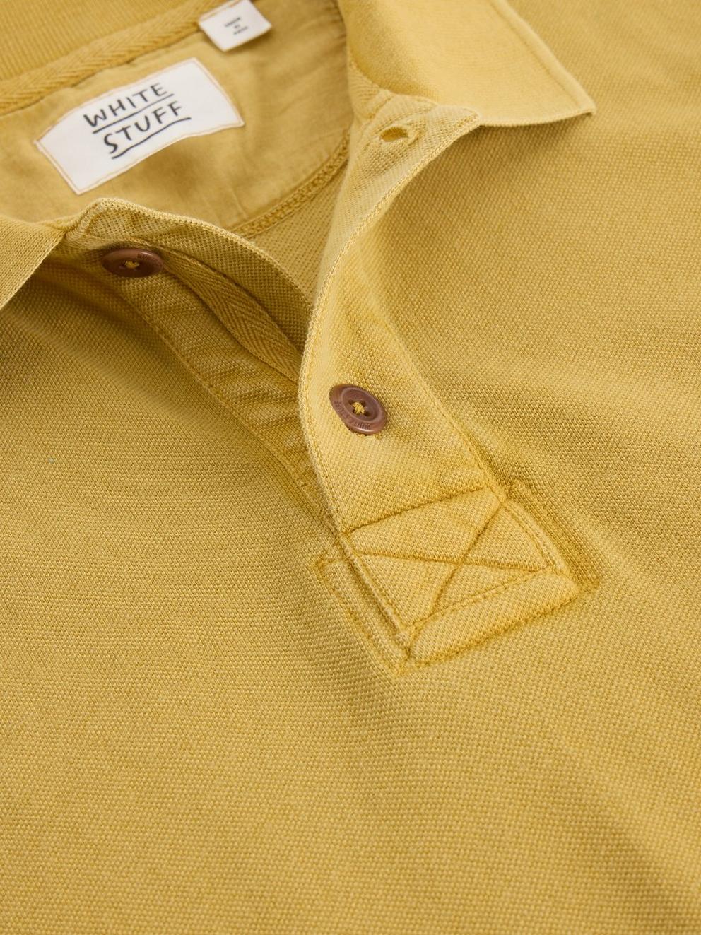 Utility Short Sleeve Polo in DP YELLOW - FLAT DETAIL