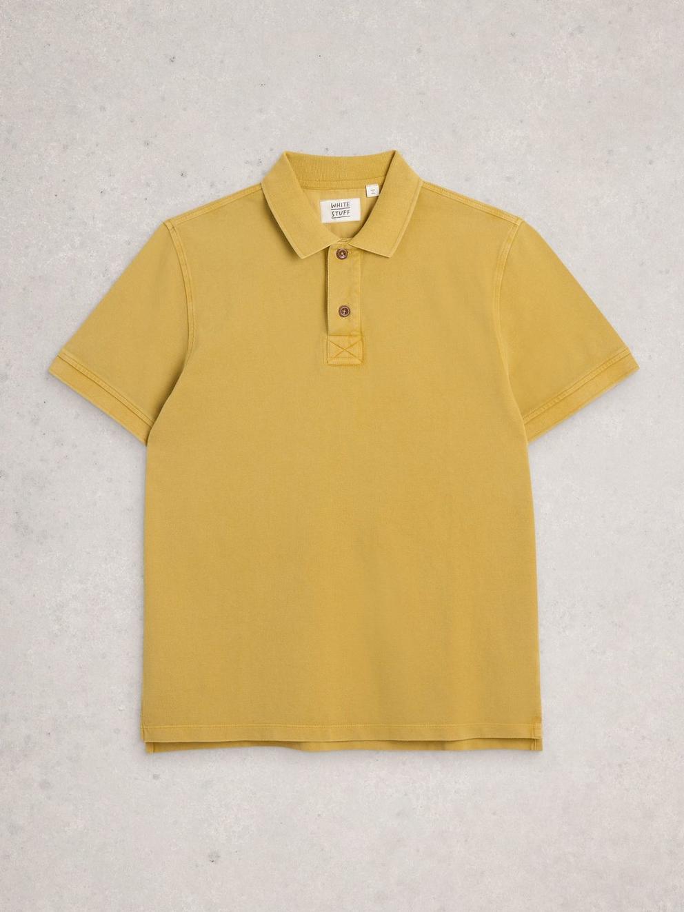 Utility Short Sleeve Polo in DP YELLOW - FLAT FRONT