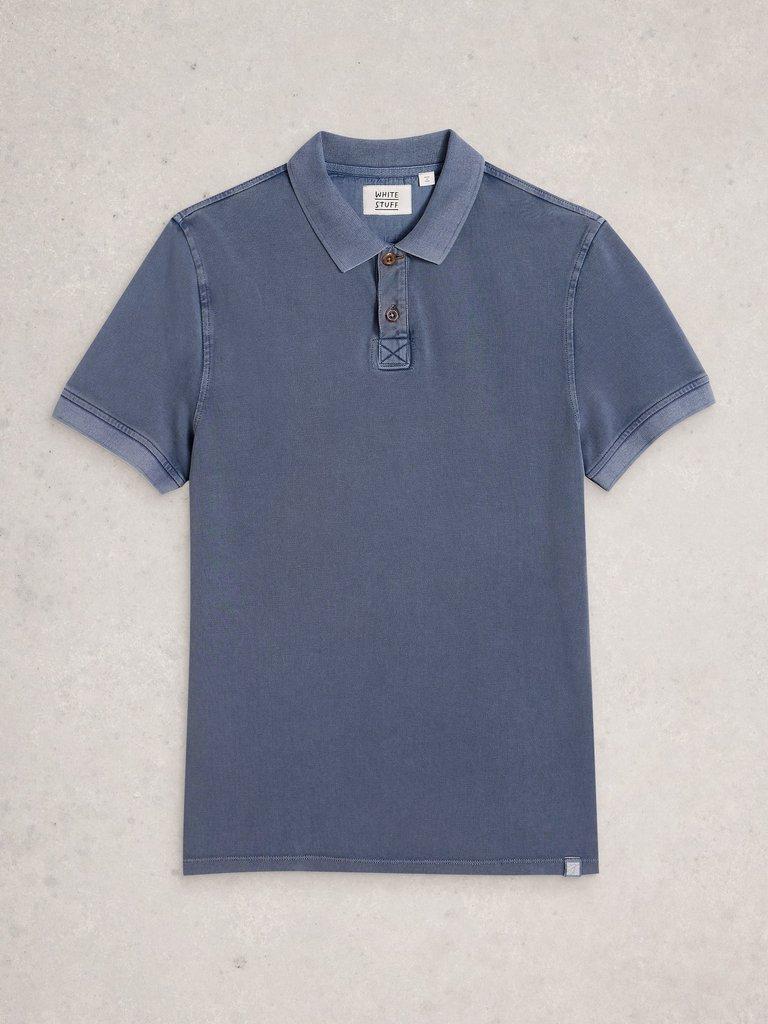 Utility Short Sleeve Polo in DUS BLUE - FLAT FRONT