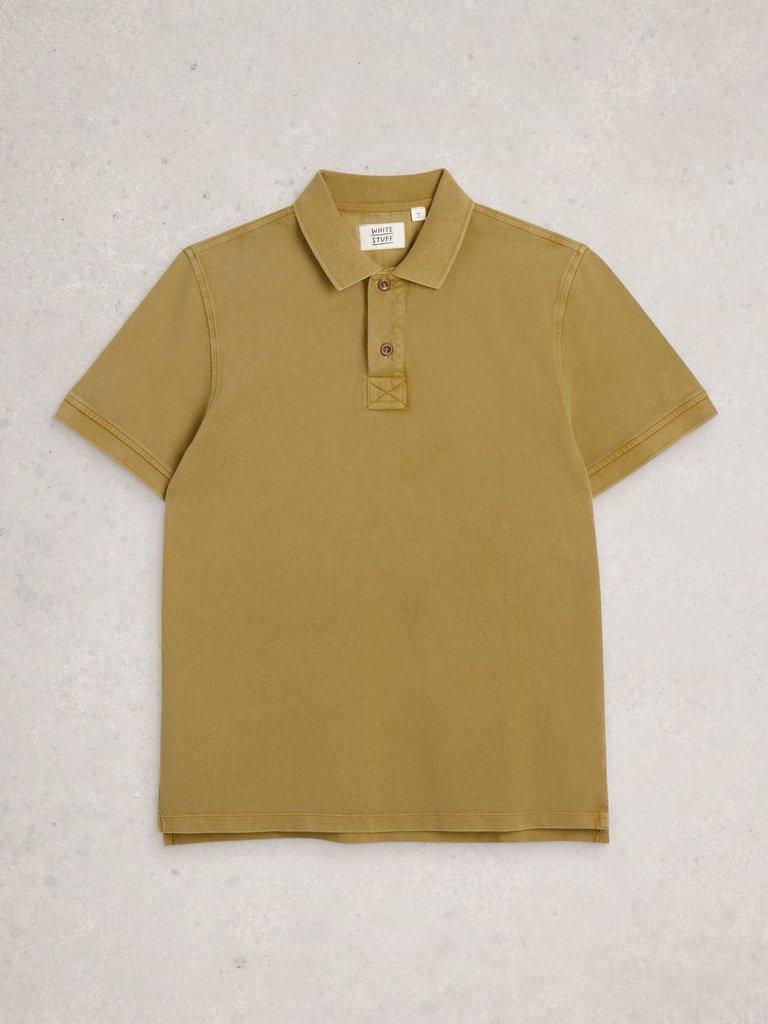 Utility Short Sleeve Polo in KHAKI GRN - FLAT FRONT