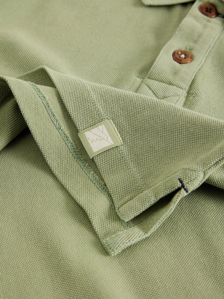 Utility Short Sleeve Polo in LGT GREEN - FLAT DETAIL