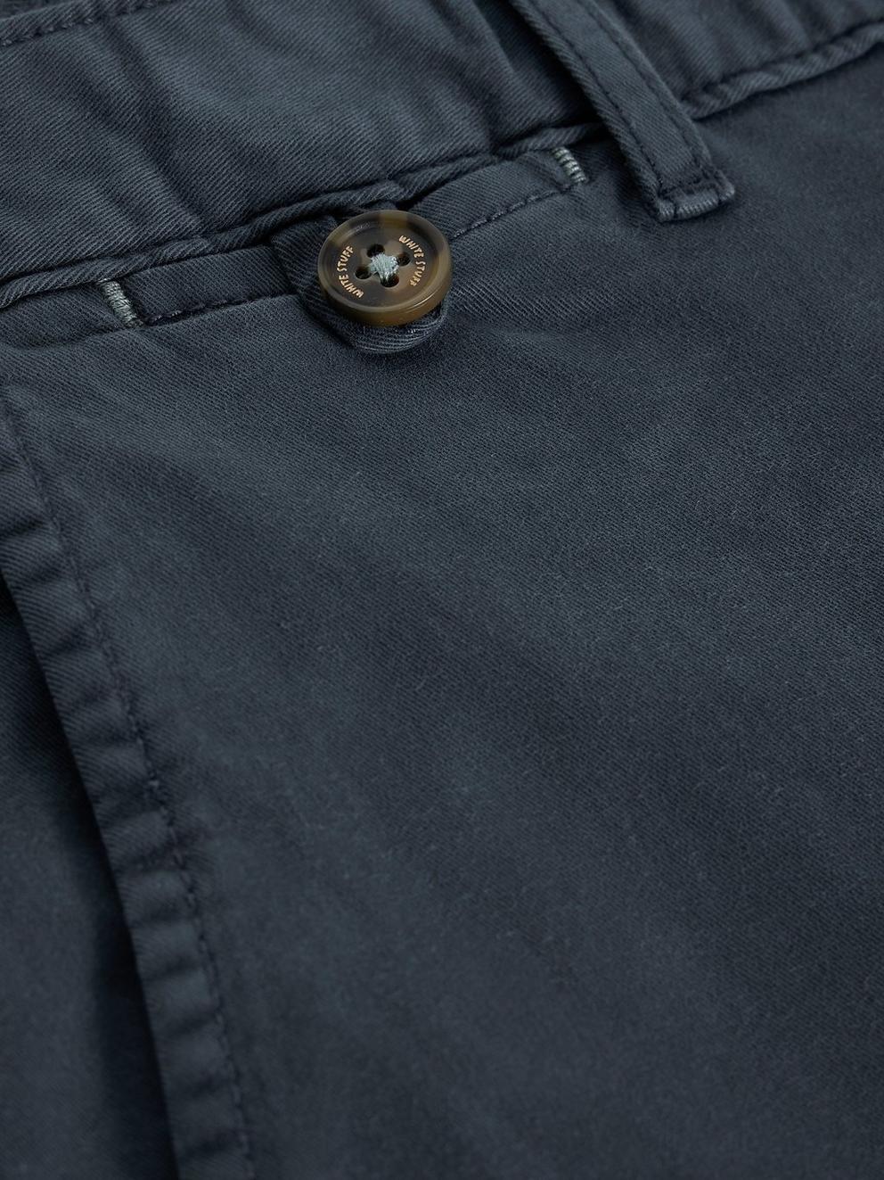 Sutton Organic Slim Chino in DARK NAVY - FLAT DETAIL