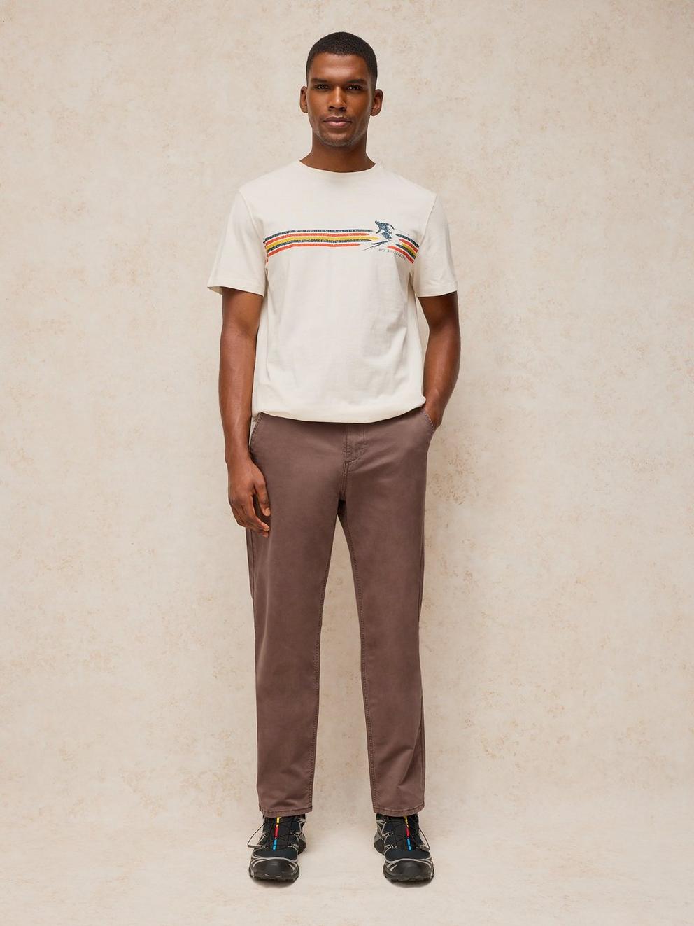 Sutton Organic Slim Chino in DK BROWN - LIFESTYLE