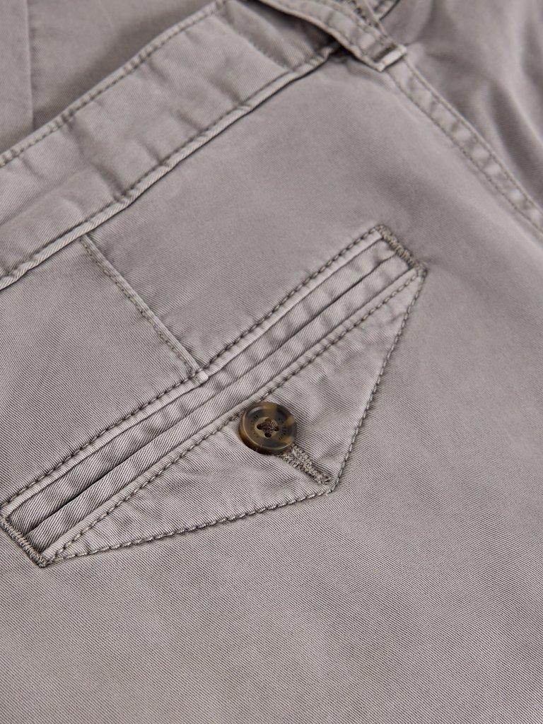 Sutton Organic Slim Chino in LGT GREY - FLAT DETAIL