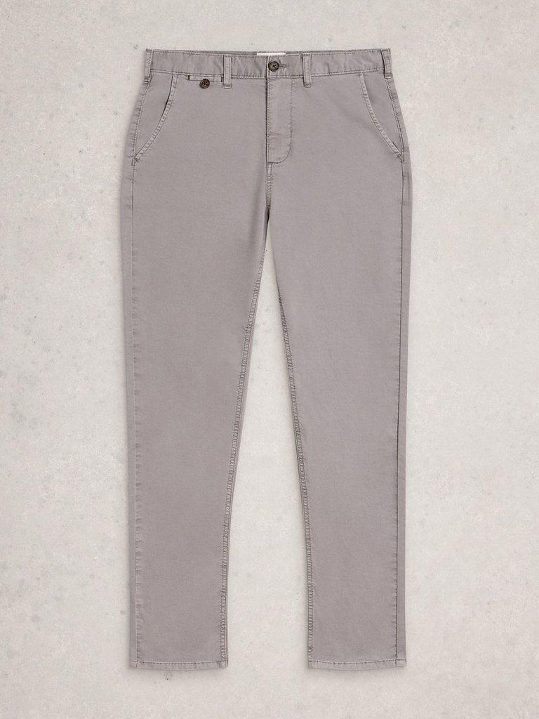 Sutton Organic Slim Chino in LGT GREY - FLAT FRONT
