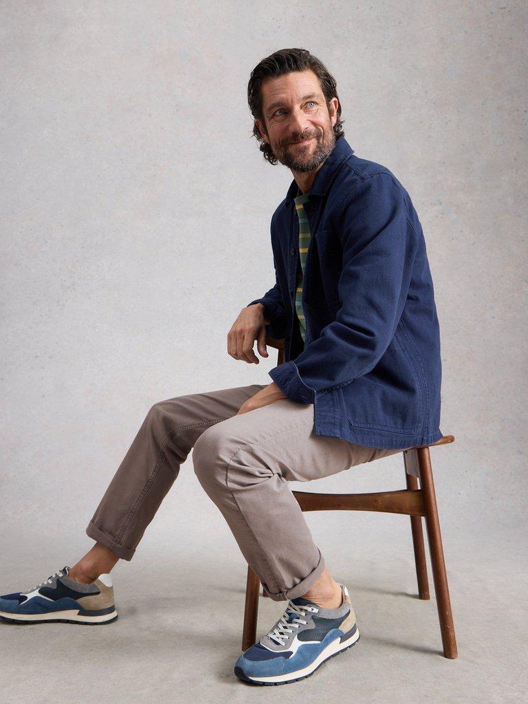 Sutton Organic Slim Chino in LGT GREY - LIFESTYLE