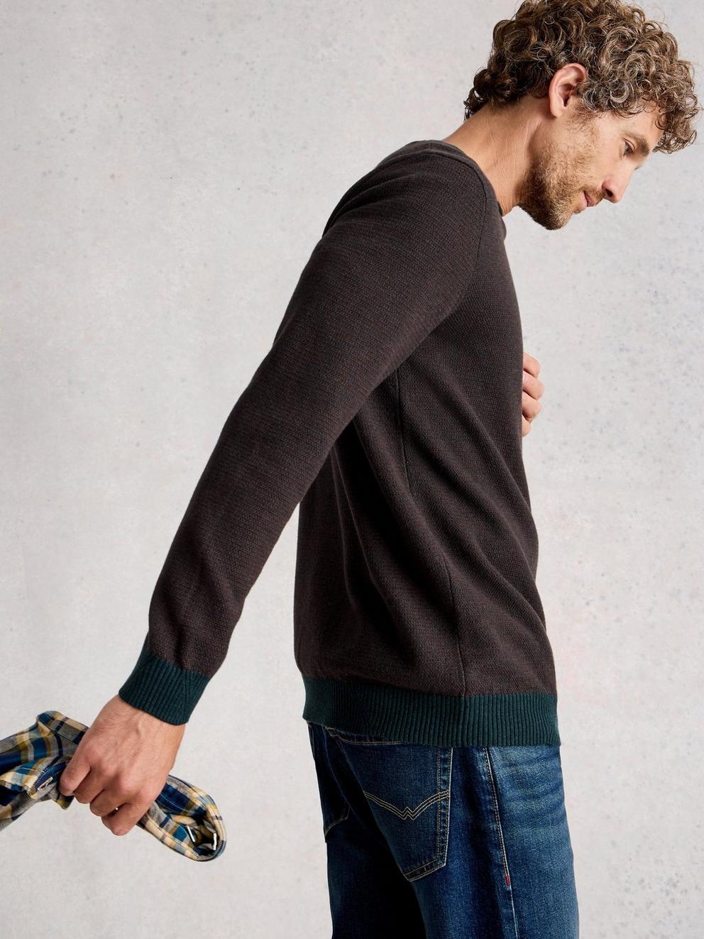 Newport Merino Jacquard Crew in GREEN MLT - LIFESTYLE