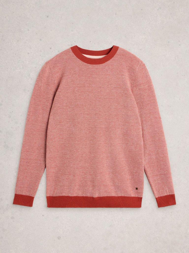 Newport Merino Jacquard Crew in ORANGE MLT - FLAT FRONT