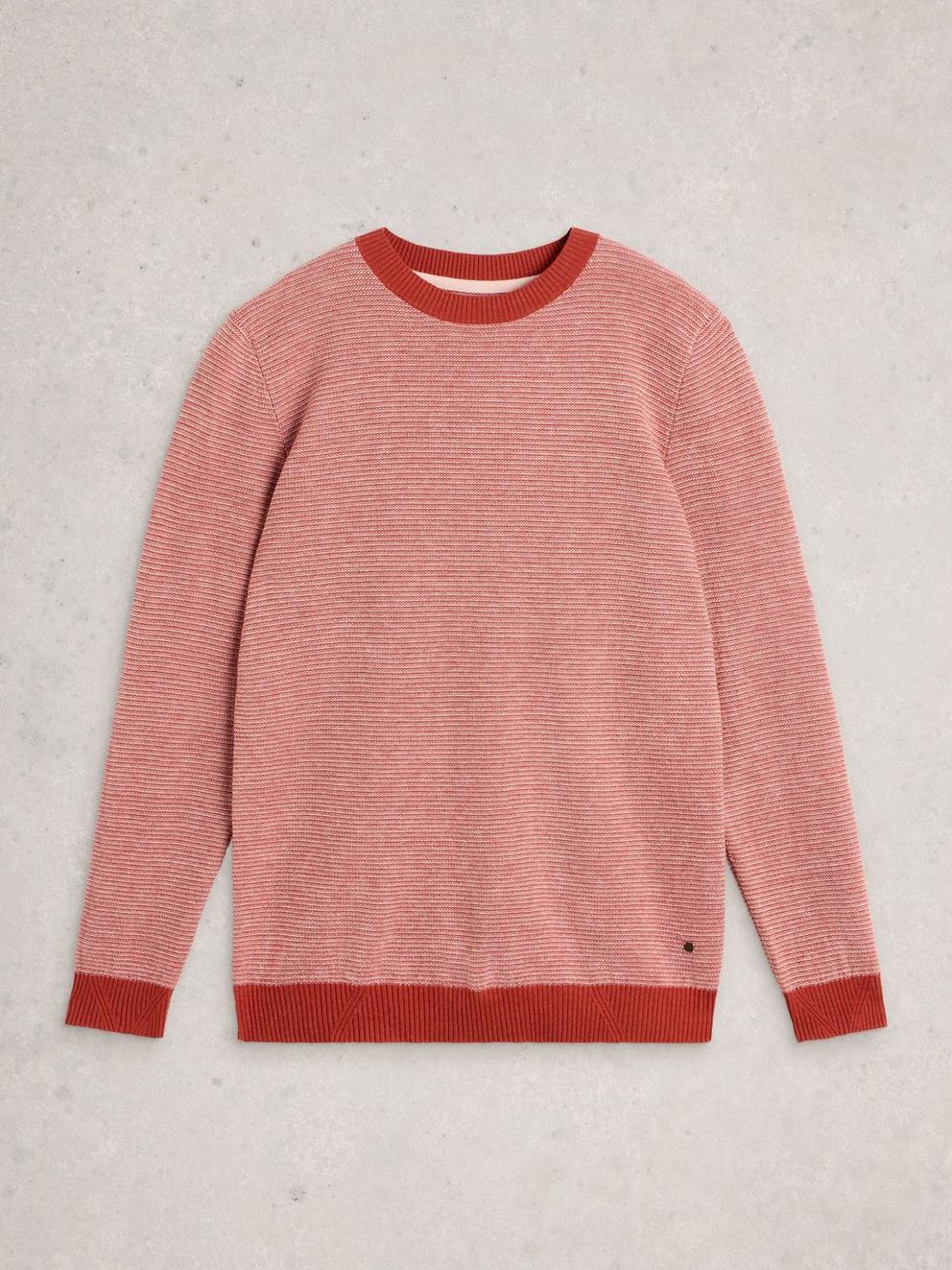 Newport Merino Jacquard Crew in ORANGE MLT - FLAT FRONT