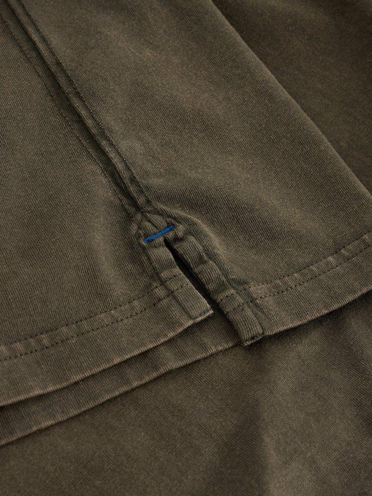 Accleton Crew Neck Tee in KHAKI GRN - FLAT DETAIL