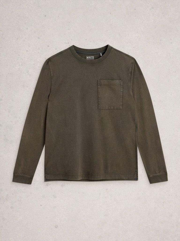 Accleton Crew Neck Tee in KHAKI GRN - FLAT FRONT