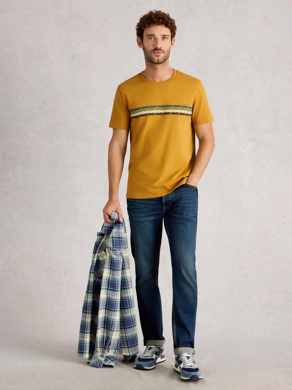 Abersoch Graphic Bike Chain in YELLOW PR - MODEL FRONT