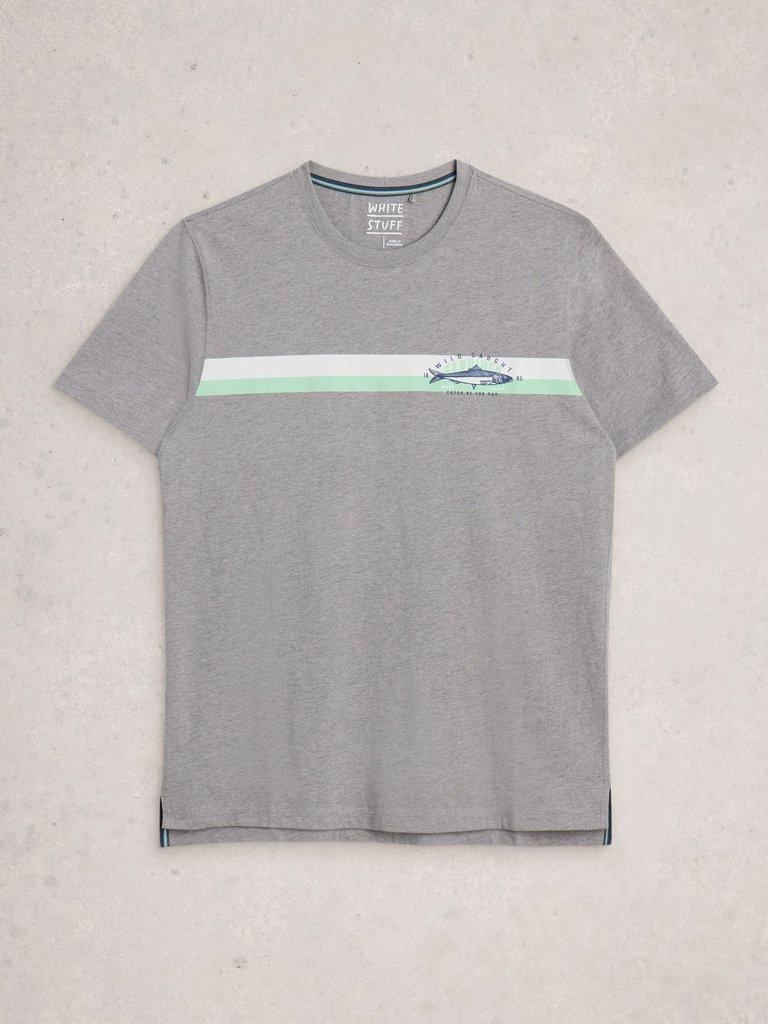 Abersoch Graphic Fish Stripe in GREY PR - FLAT FRONT