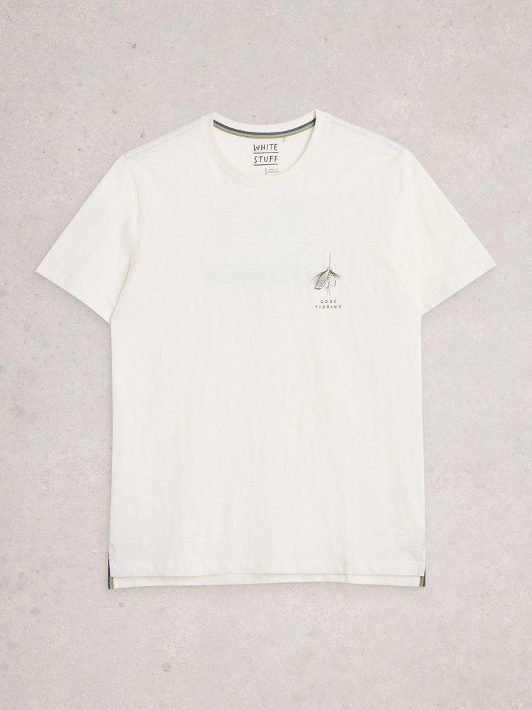 Abersoch Graphic Gone Fishing in WHITE PR - FLAT FRONT