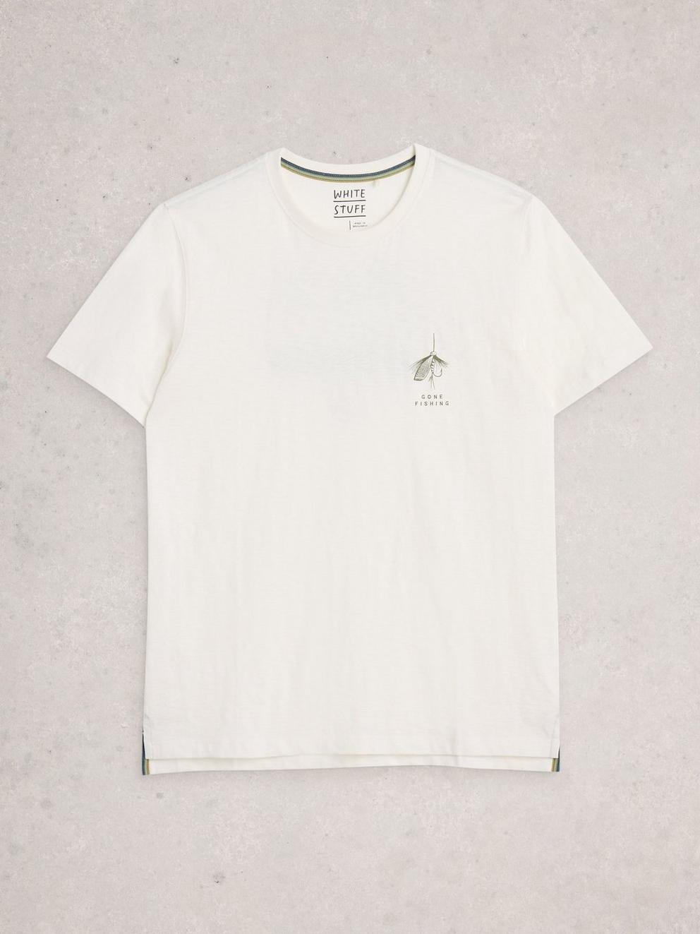 Abersoch Graphic Gone Fishing in WHITE PR - FLAT FRONT