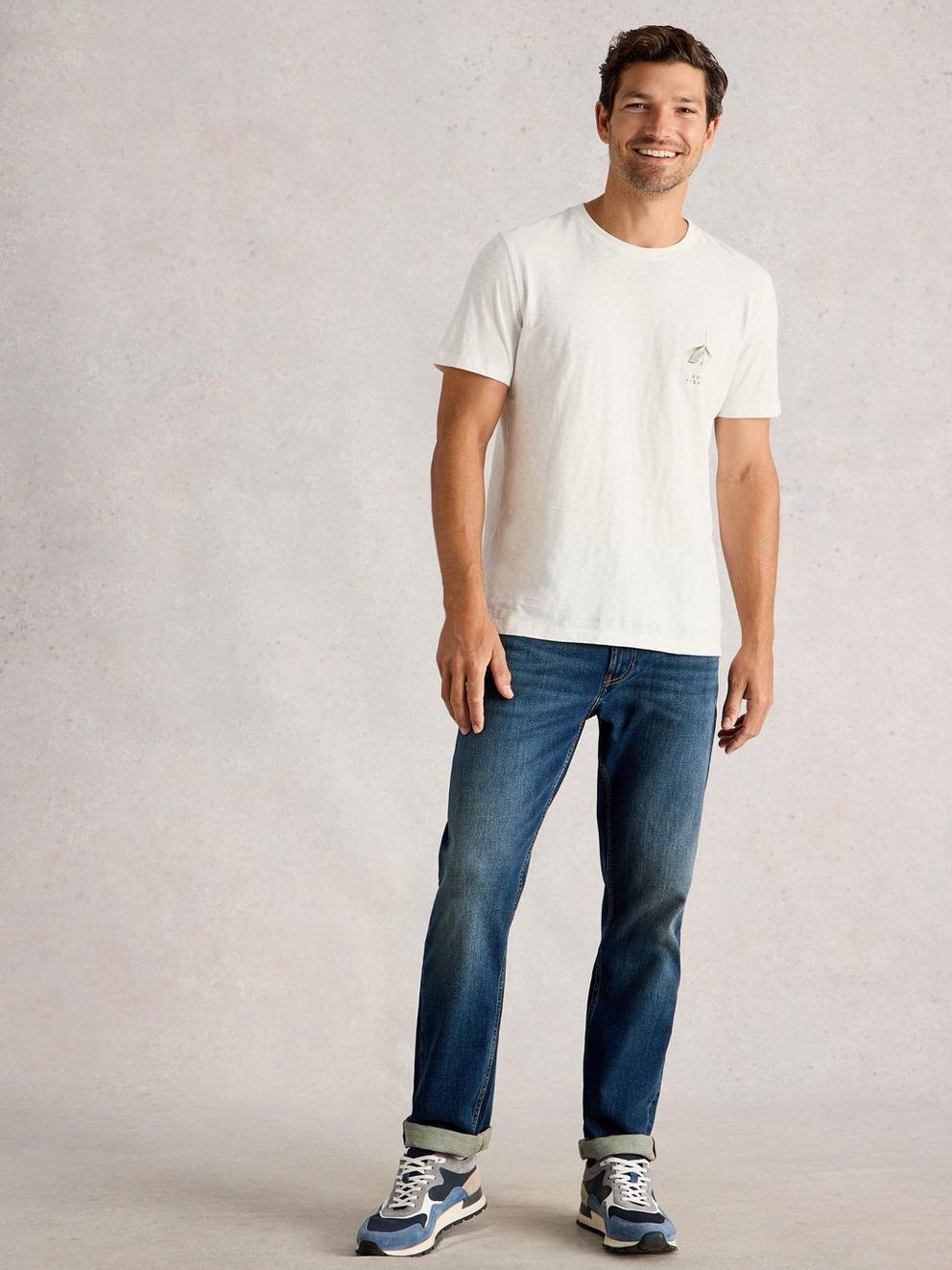 Abersoch Graphic Gone Fishing in WHITE PR - MODEL FRONT