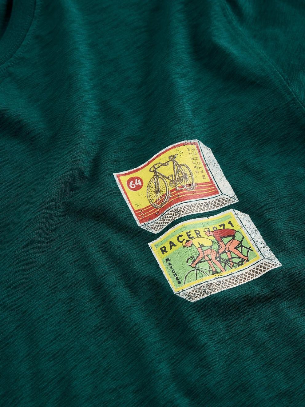 Abersoch Graphic Pocket Bike in DK GREEN - FLAT DETAIL