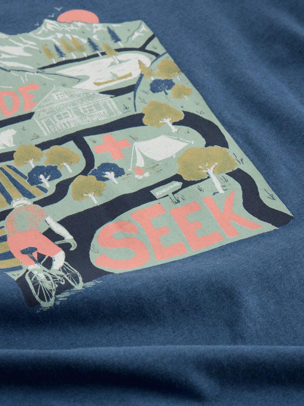 Abersoch Graphic Ride  Seek in BLUE PR - FLAT DETAIL