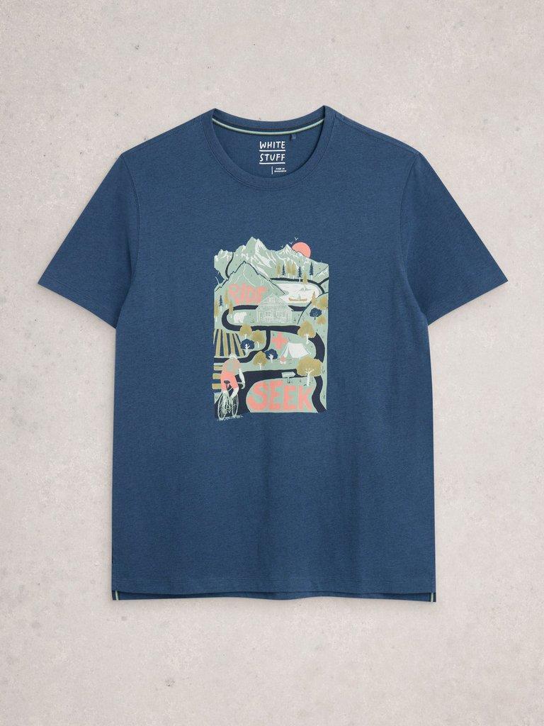 Abersoch Graphic Ride  Seek in BLUE PR - FLAT FRONT