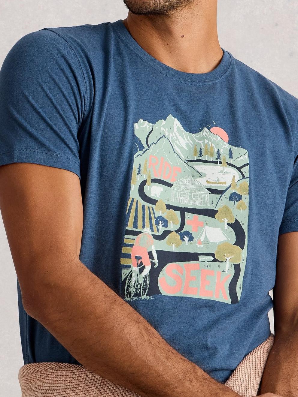 Abersoch Graphic Ride  Seek in BLUE PR - MODEL DETAIL