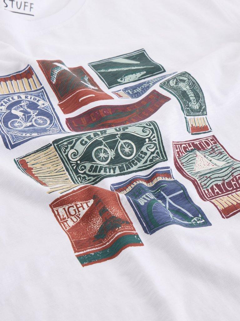Abersoch Graphic Stamp in WHITE PR - FLAT DETAIL
