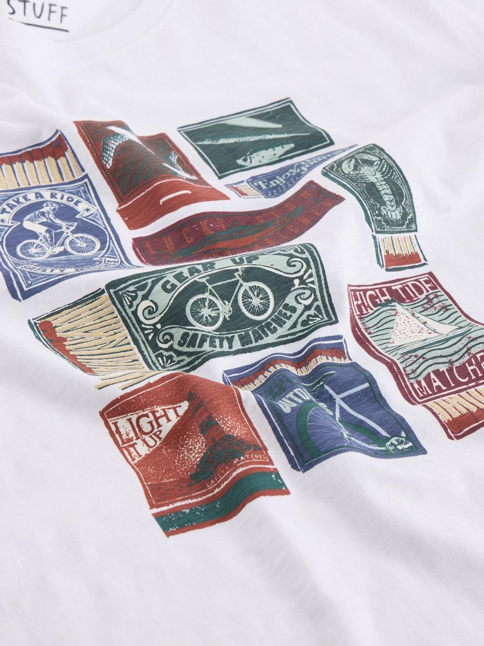 Abersoch Graphic Stamp in WHITE PR - FLAT DETAIL