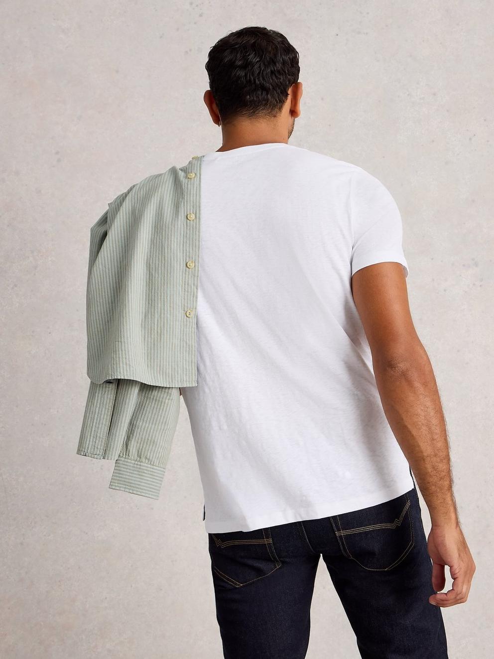 Abersoch Graphic Stamp in WHITE PR - MODEL BACK