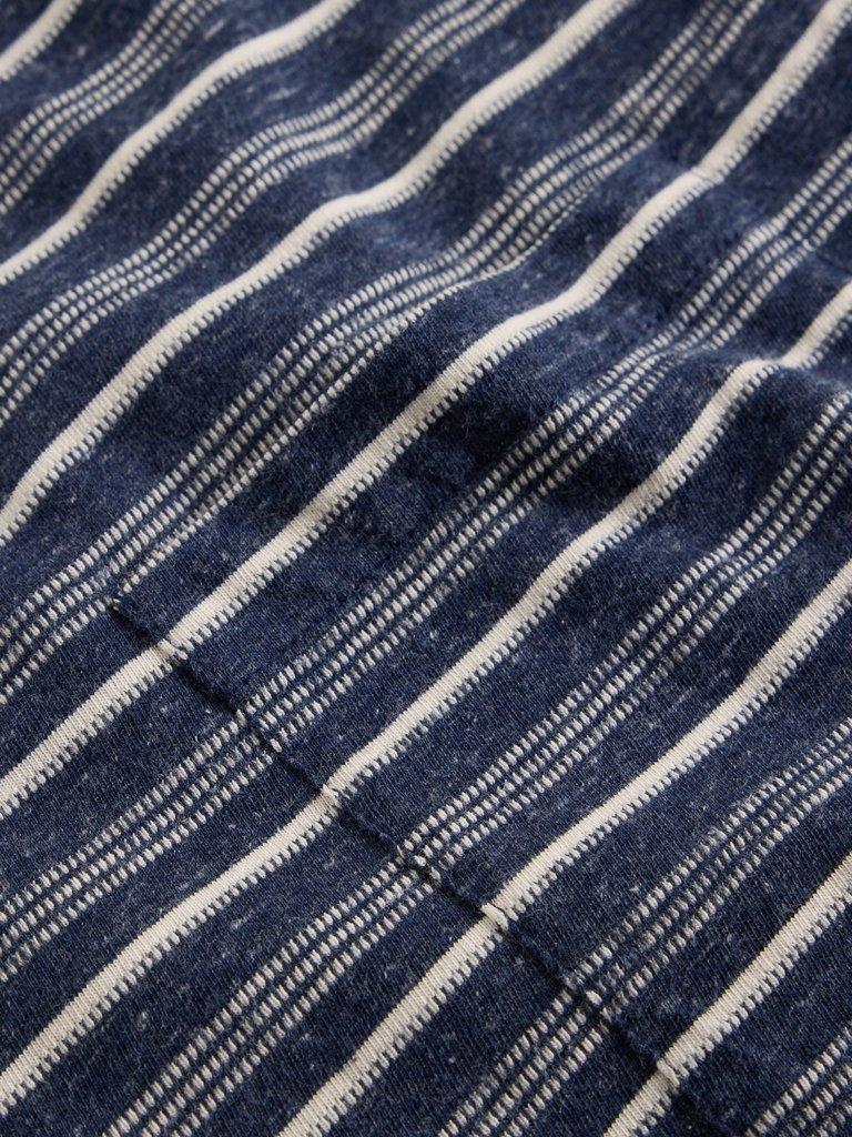Abersoch Stripe Short Sleeve Tee in DARK NAVY - FLAT DETAIL