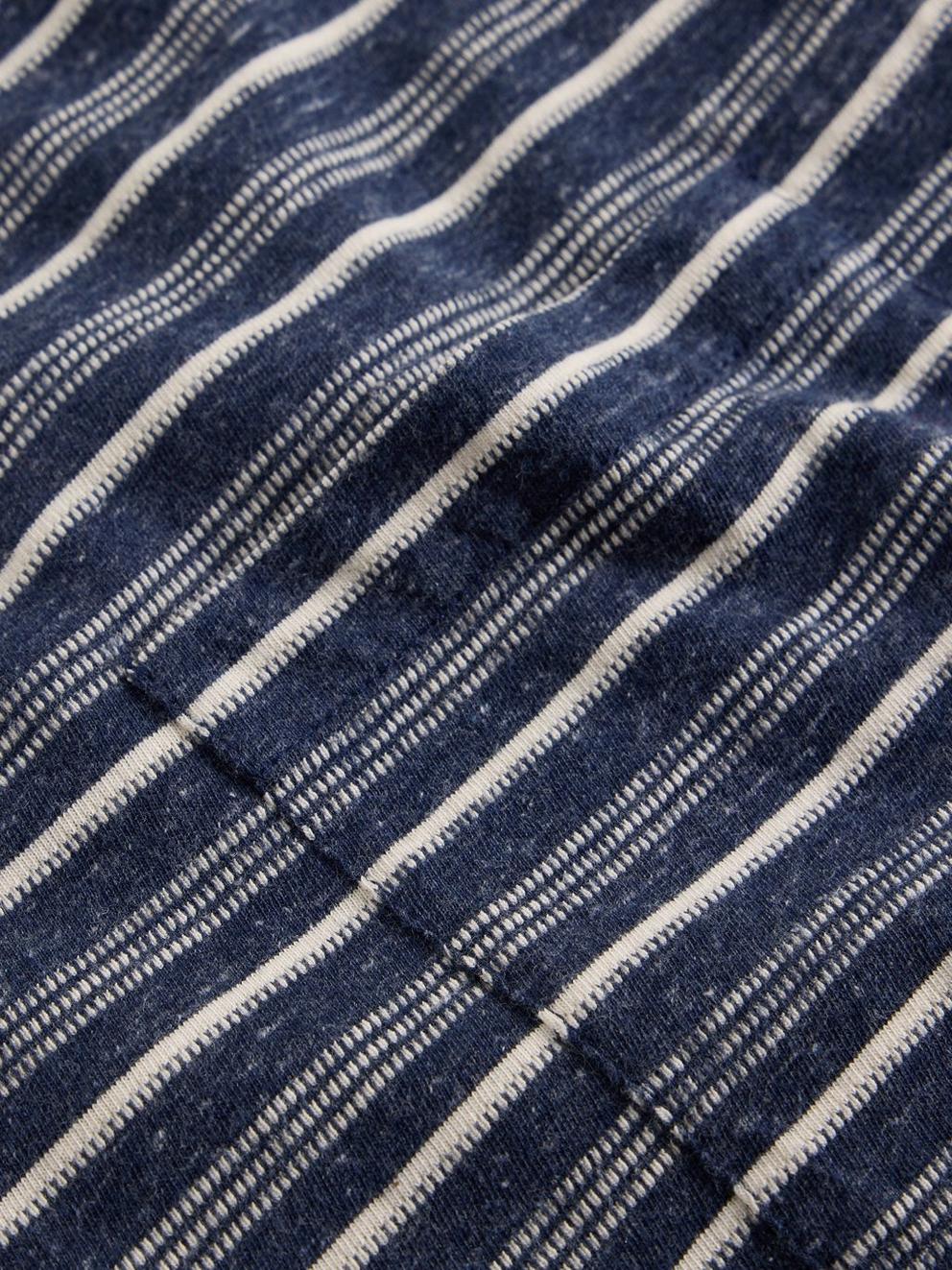Abersoch Stripe Short Sleeve Tee in DARK NAVY - FLAT DETAIL