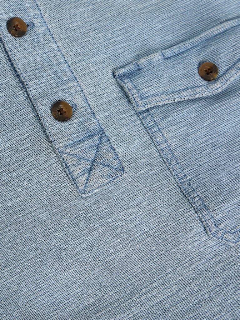 Fenton Slub Pop Over in LGT BLUE - FLAT DETAIL