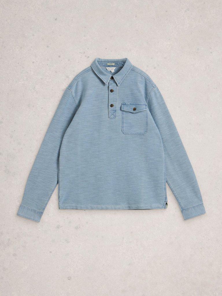 Fenton Slub Pop Over in LGT BLUE - FLAT FRONT