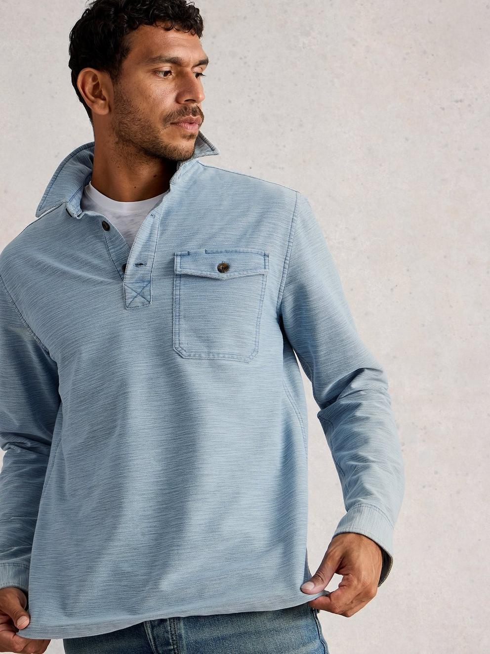 Fenton Slub Pop Over in LGT BLUE - LIFESTYLE