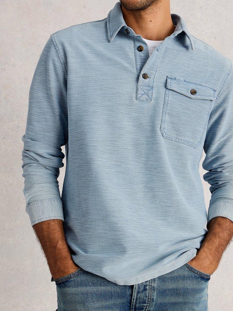 Fenton Slub Pop Over in LGT BLUE - MODEL DETAIL