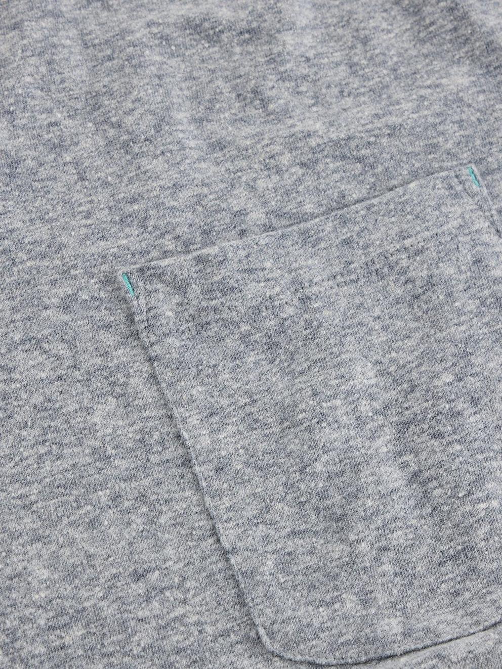 Horsham Heather Tee in GREY MARL - FLAT DETAIL