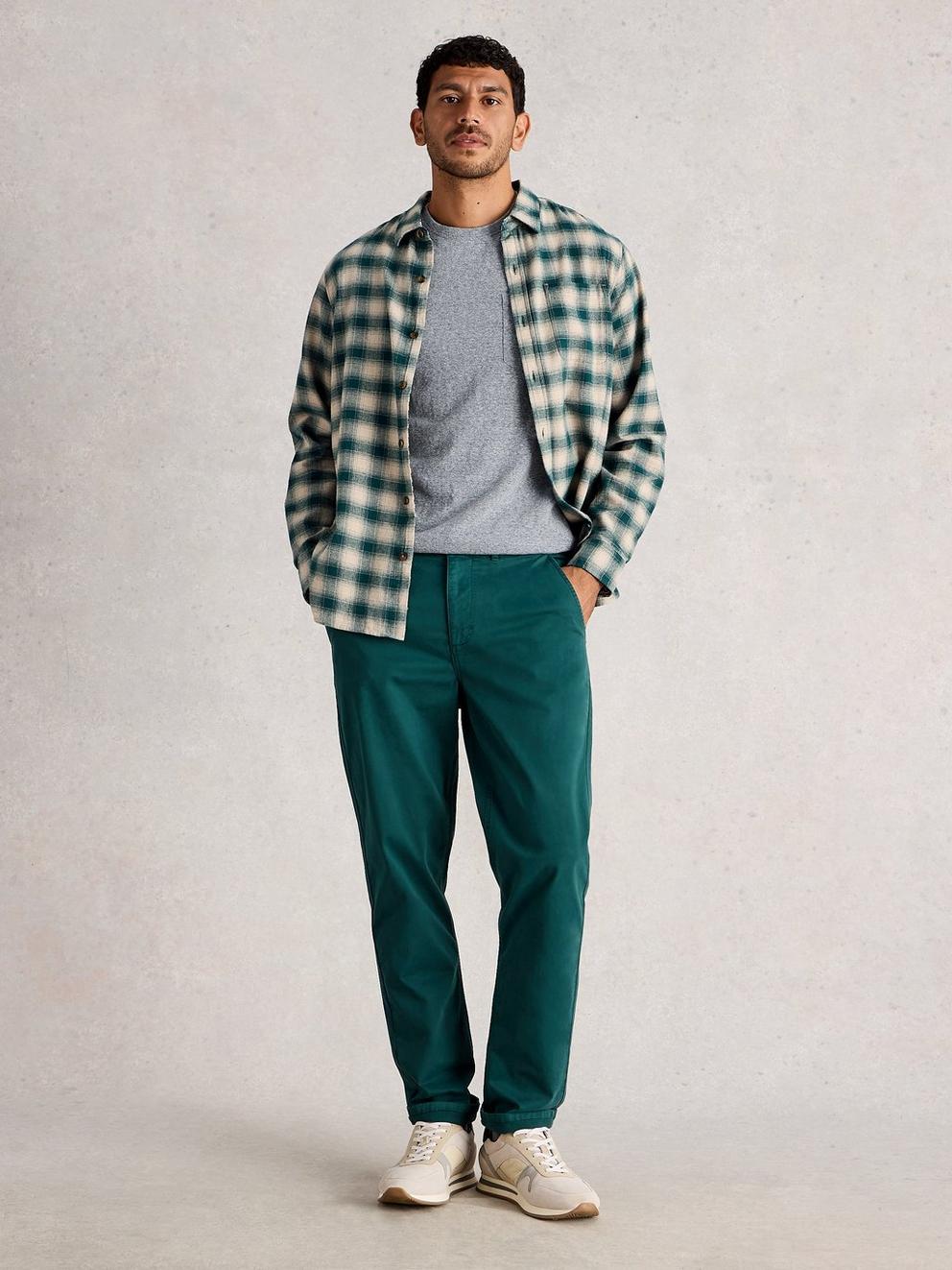 Horsham Heather Tee in GREY MARL - MODEL FRONT