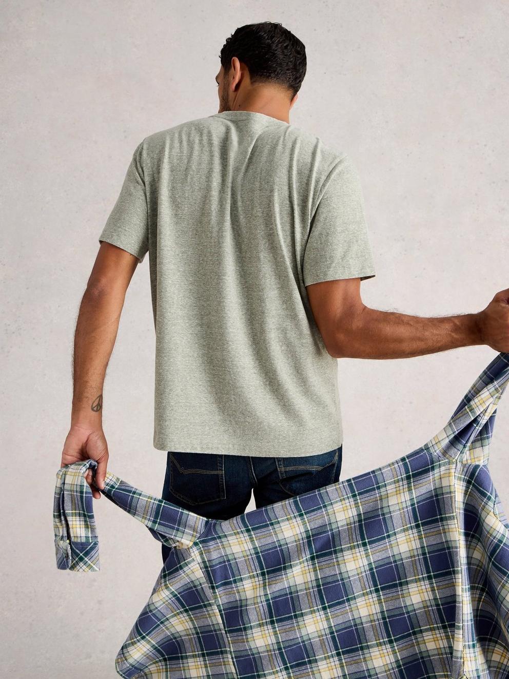 Horsham Heather Tee in LGT GREEN - MODEL BACK