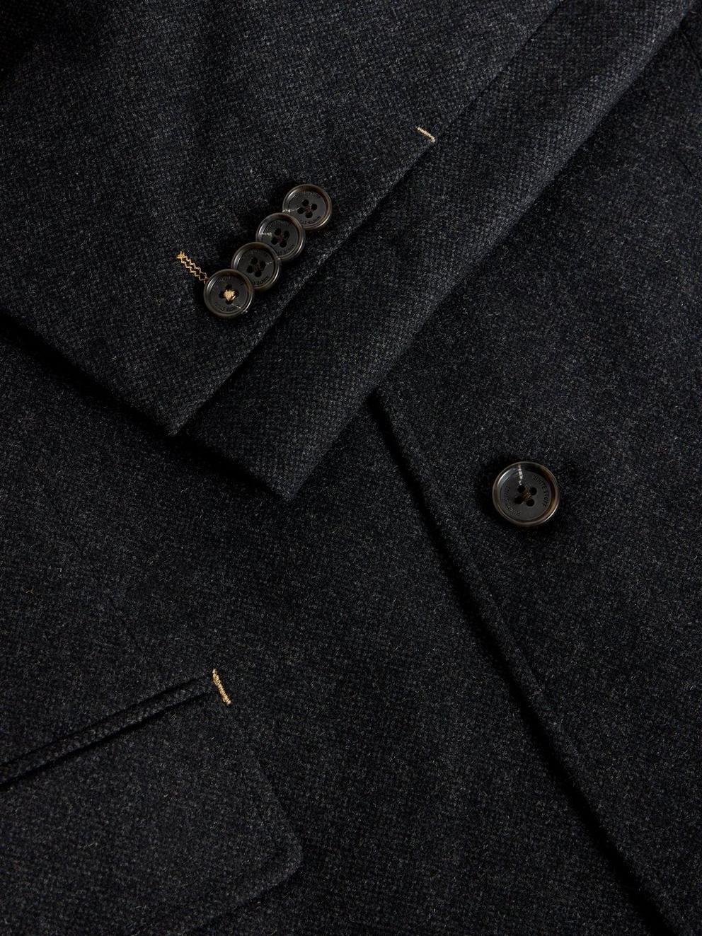 Wool Blend Blazer in CHARC GREY - FLAT DETAIL