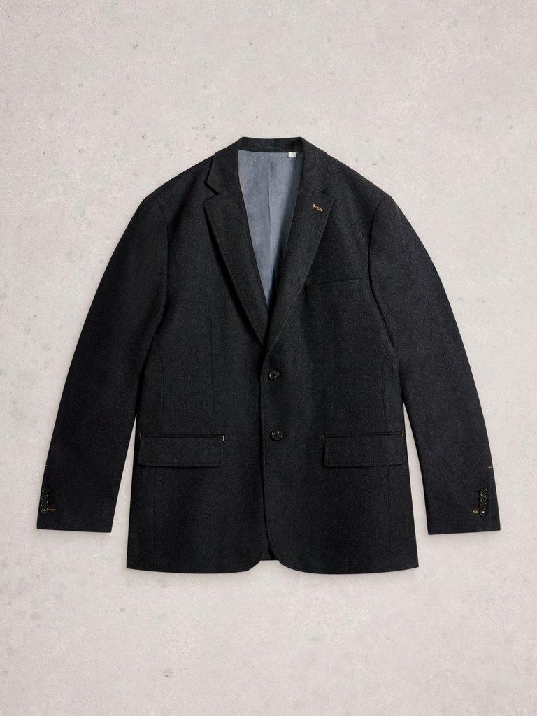 Wool Blend Blazer in CHARC GREY - FLAT FRONT