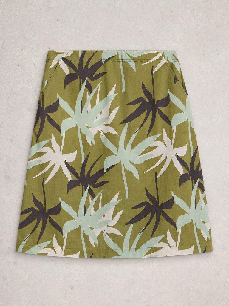 Nell Knee Length Reversible Skirt in NAVY MULTI - FLAT BACK