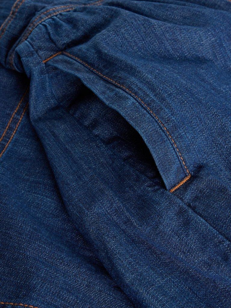 Leo Denim Midi Skirt in DK DENIM - FLAT DETAIL