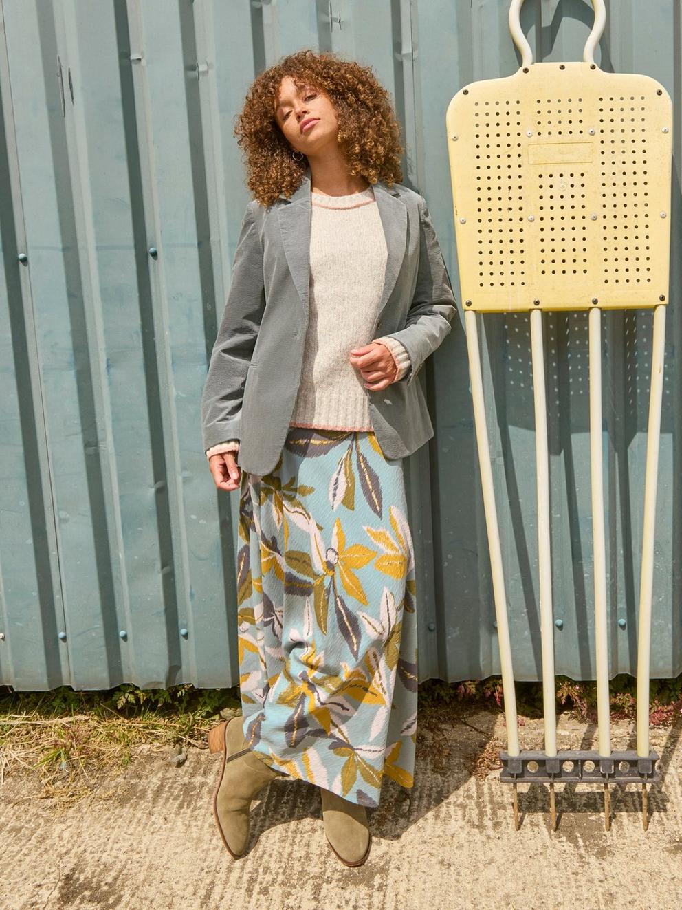 Maxi Hope Bias Cut Skirt in BLUE MLT - MIXED