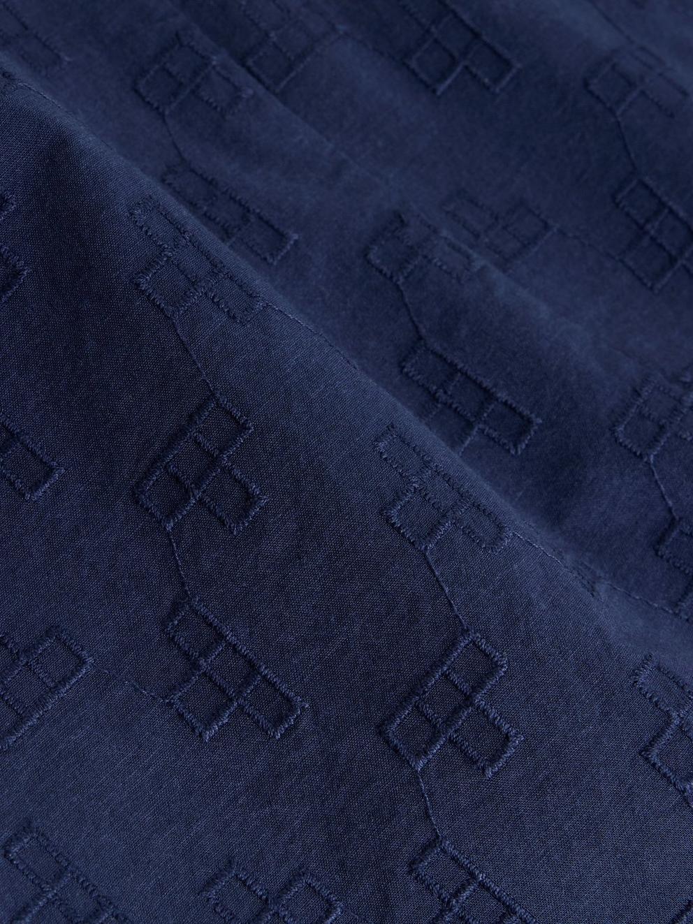 Vera Broderie Dress in DARK NAVY - FLAT DETAIL