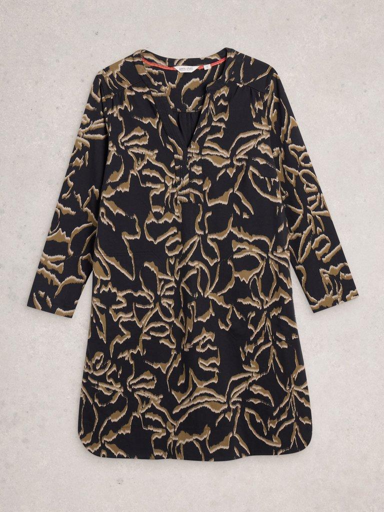 June Dress in BLK MLT - FLAT FRONT