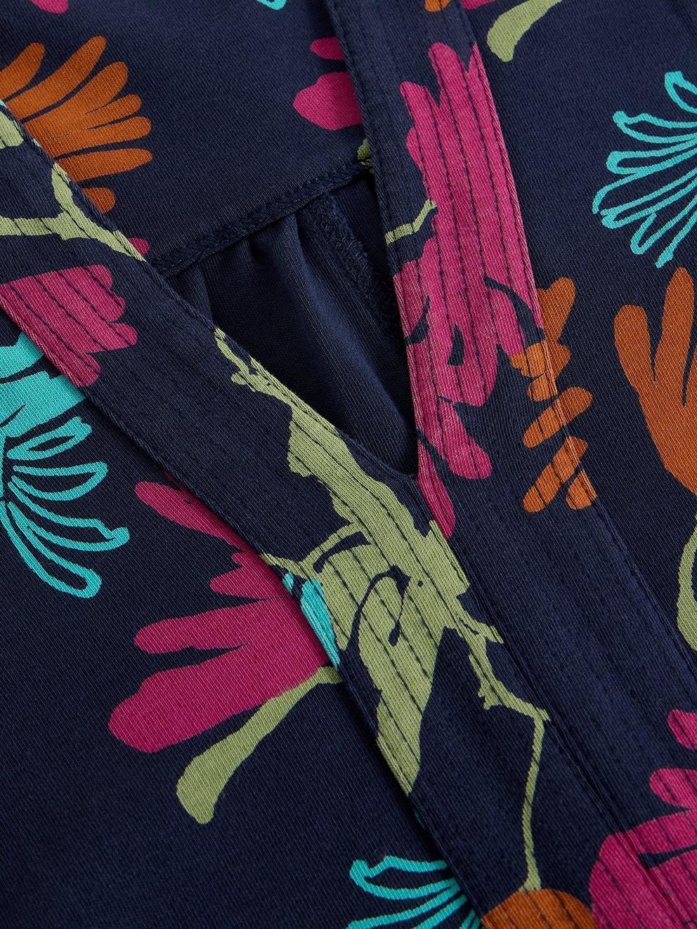 June Dress in NAVY MULTI - FLAT DETAIL