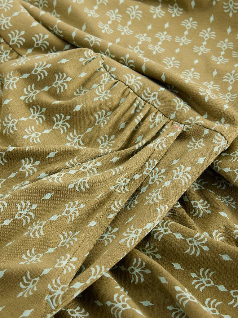 Leah Jersey Notch Neck Midi Dress in GREEN PR - FLAT DETAIL