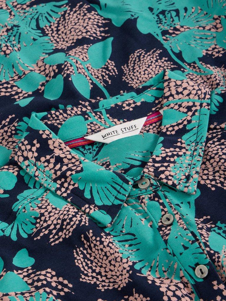 Everly Jersey Collared Dress in NAVY MULTI - FLAT DETAIL