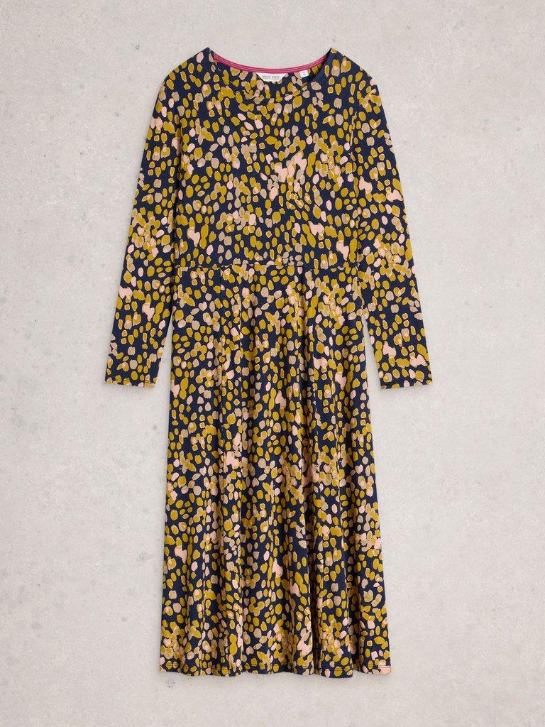 Madeline Jersey Crew Neck Dress in CHART MLT - FLAT FRONT