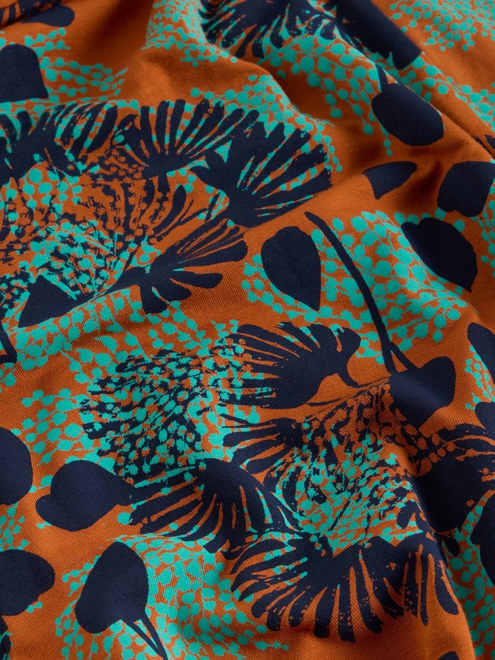 Madeline Jersey Crew Neck Dress in ORANGE MLT - FLAT DETAIL