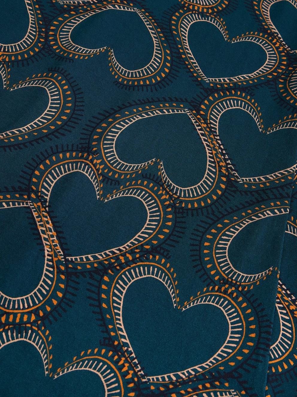 Madeline Jersey Crew Neck Dress in TEAL MLT - FLAT DETAIL