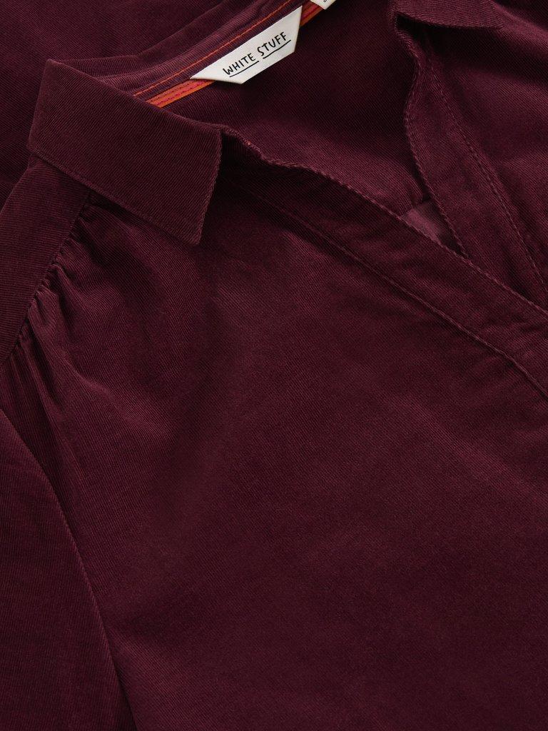 Blake Cord Tunic in DK PLUM - FLAT DETAIL